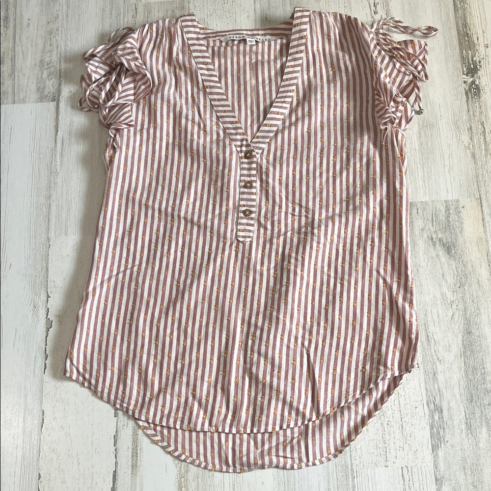 Veronica Beard Blakely Striped Blouse Size 6 - Picture 2 of 11